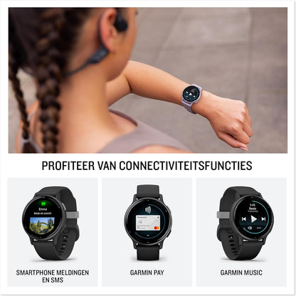 Garmin Vivoactive 5 AMOLED GPS Smartwatch with All-day Health Monitoring and Music, Metallic Navy Aluminium Bezel with Navy Case and Silicone Band