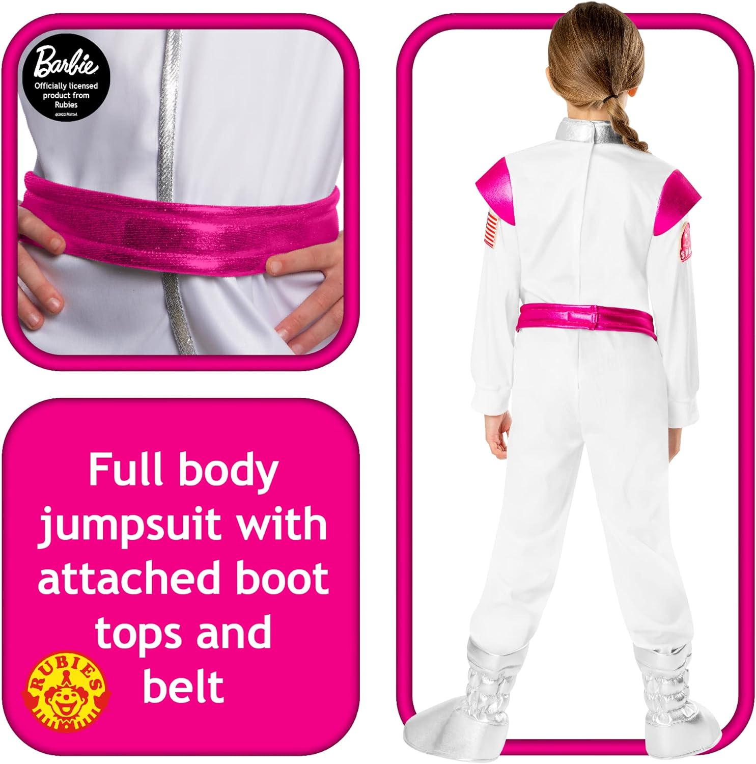 Rubie's Official Barbie Astronaut Child Costume, Kids Fancy Dress Large 7-8 Years Multi