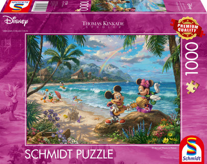 Schmidt Spiele 57528 Jigsaw Puzzle Thomas Kinkade, Disney, Mickey and Minnie in Hawaii, 1000 Pieces, Multicoloured Amazon Exclusive