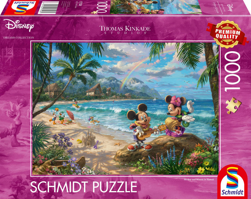 Schmidt Spiele 57528 Jigsaw Puzzle Thomas Kinkade, Disney, Mickey and Minnie in Hawaii, 1000 Pieces, Multicoloured Amazon Exclusive