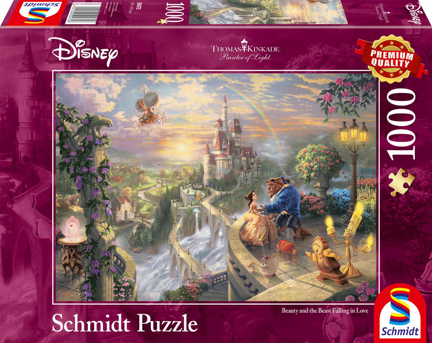 Schmidt Spiele 59475 – Thomas Kinkade, Disney, la Bella y la Bestia, Rompecabezas, 1000 Piezas, Exclusivo en Amazon
