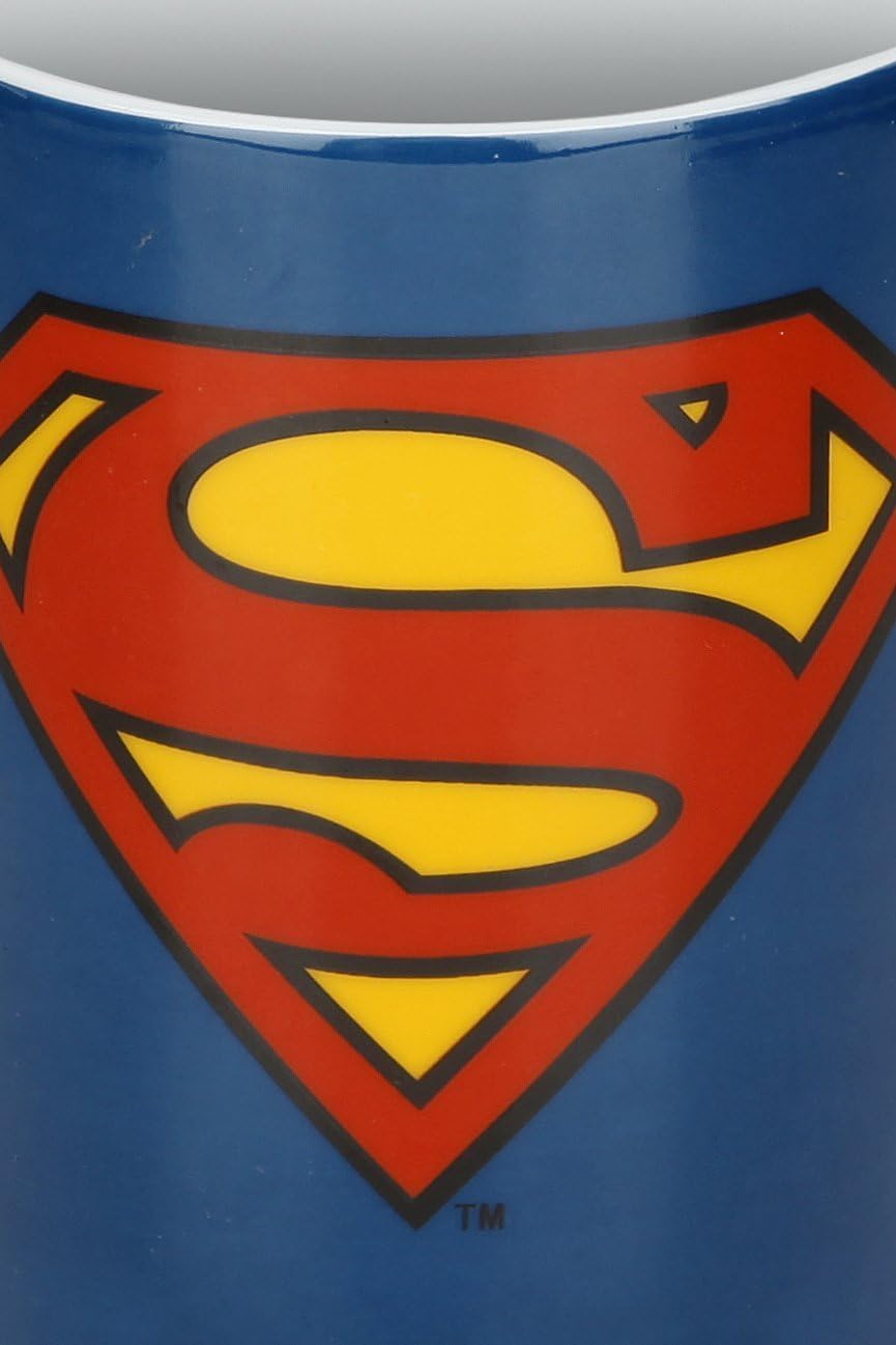 Superman LOGOSHIRT - Porzellan Tasse - DC Comics - Superman Logo Kaffeebecher - blau - Lizenziertes Originaldesign, 1 Stück (1er Pack