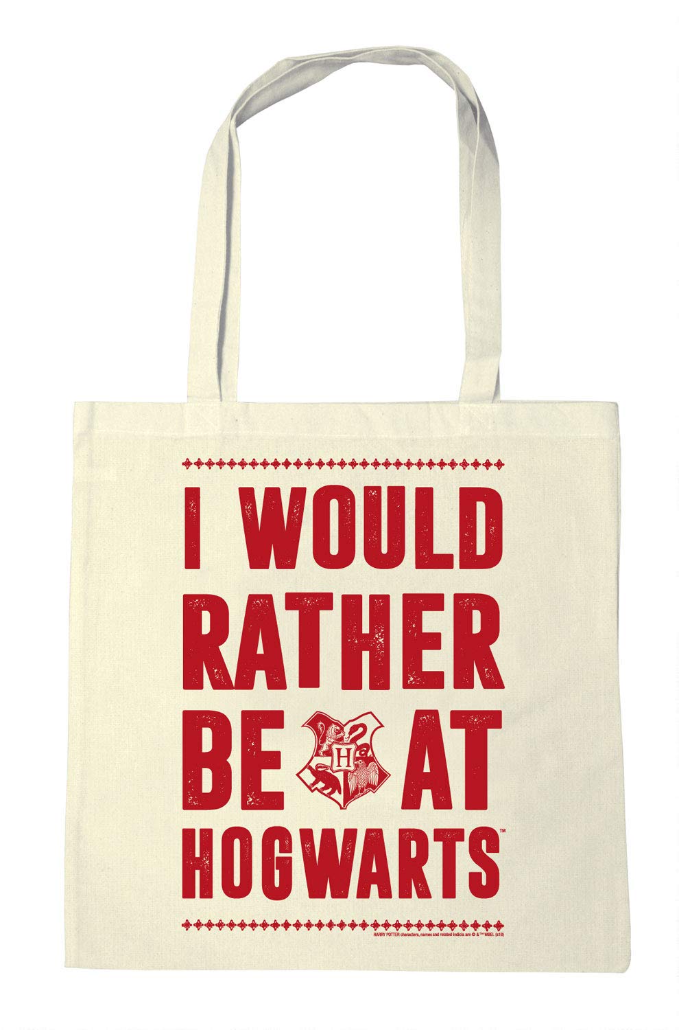 LOGOSHIRT - Harry Potter - I Would Rather Be at Hogwarts - Shopping Bag Eco - Resuable Shopper Bag - Original Licensed Design