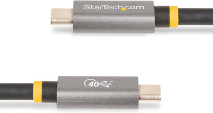 StarTech.com 3ft (1m) USB4 Cable, USB-IF Certified USB-C Cable, 40 Gbps, USB Type-C Data Transfer Cable/Cord, 100W Power Delivery, 8K 60Hz, Compatible w/Thunderbolt 4/3/USB 3.2 (CC1M-40G-USB-CABLE