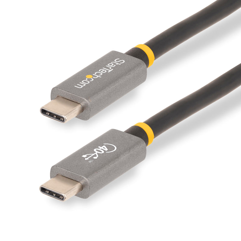 StarTech.com 3ft (1m) USB4 Cable, USB-IF Certified USB-C Cable, 40 Gbps, USB Type-C Data Transfer Cable/Cord, 100W Power Delivery, 8K 60Hz, Compatible w/Thunderbolt 4/3/USB 3.2 (CC1M-40G-USB-CABLE