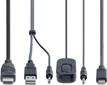 StarTech.com 2-Port Hybrid USB-C HDMI Cable KVM Switch, 4K 60Hz, Compact KVM with 6ft/1.8m USB-A/HDMI/Audio & 4ft/1.2m USB-C Integrated Cables, Bus Powered, Hotkey Switching (C2-H46-UAC-CBL-KVM