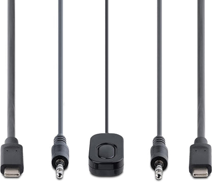 StarTech.com 2-Port USB-C Cable KVM Switch, 4K 60Hz DisplayPort Output, Compact KVM with 4ft/1.2m USB Type-C/Audio Integrated Host Cables, Bus Powered, Remote/Hotkey Switching (C2-D46-UC2-CBL-KVM