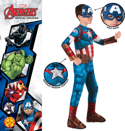 Rubie's Official Captain America Childs Costume, Kids Fancy Dress 3-4 Years