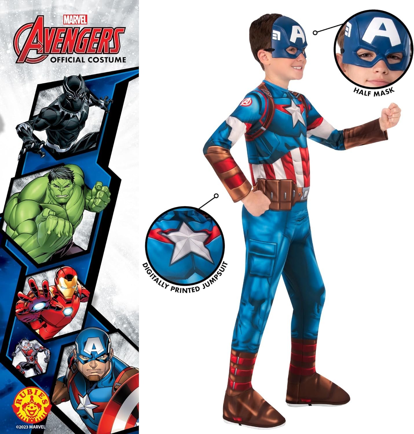 Rubie's Official Captain America Childs Costume, Kids Fancy Dress