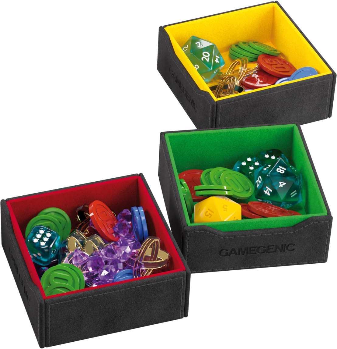 Gamegenic Token’s Lair - Premium All-in-One Token Box with Integrated Dice Tray for Ultimate Gaming Experience, Multifunctional Storage for Game Tokens, Dice and Accessories, Black Color, Made