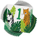 Unique-1st Birthday Animals Luncheon Napkins PCS. Tovaglioli per Il Primo Compleanno, Motivo: Animali Safari, 16 Pezzi, Multicolore, 78352