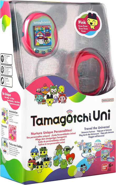 TAMAGOTCHI Bandai Uni Pink Shell | The Customisable New Generation Of Virtual Pet Based On The Original 90s Toy | Connect With Friends Worldwide With This Wearable Electronic Game