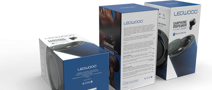Ledwood Wireless Speaker and In-Ear Earphones Blue
