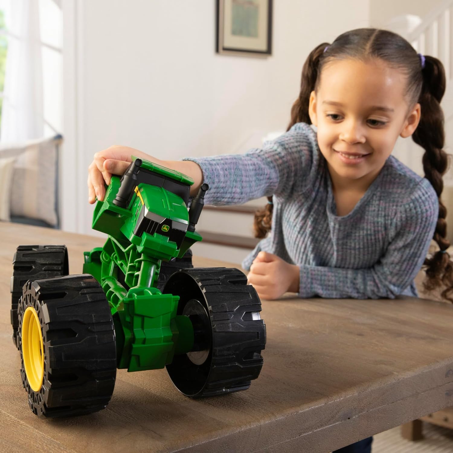 John Deere Monster Treads All Terrain Tractor Toy - Steerable Kids Tractor Monster Truck Toys with Large Tread Wheels - Durable Indoor & Outdoor Toys - 3 Year Old Boy Gifts & 3 Year Old Girl Gifts