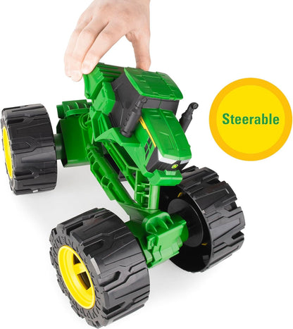 John Deere Monster Treads All Terrain Tractor Toy - Steerable Kids Tractor Monster Truck Toys with Large Tread Wheels - Durable Indoor & Outdoor Toys - 3 Year Old Boy Gifts & 3 Year Old Girl Gifts