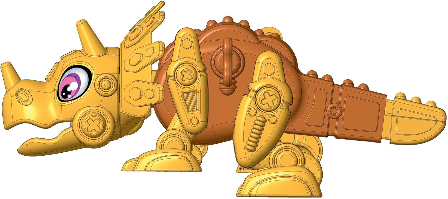 Clementoni Clementoni-19332 Scienza Robotics-Dino Bot Costruire, Laboratorio Robotica, Modello Dinosauro Triceratopo, STEM, Gioco Scientifico 5 Anni, Made in Italy, Colore Italiano, 19332
