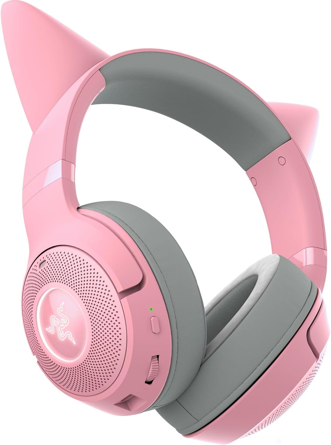 Razer Kraken Kitty V2 BT - Wireless Bluetooth RGB Headset with Kitty Ears (Bluetooth 5.2, TriForce 40 mm Drivers, Integrated Beamforming Noise-cancelling Mics, Up to 40 Hrs Battery Life) Quartz Pink