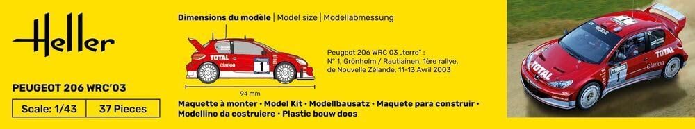 Heller - 1/43 Starter Kit Peugeot 206 WRC '03 (6/23) *