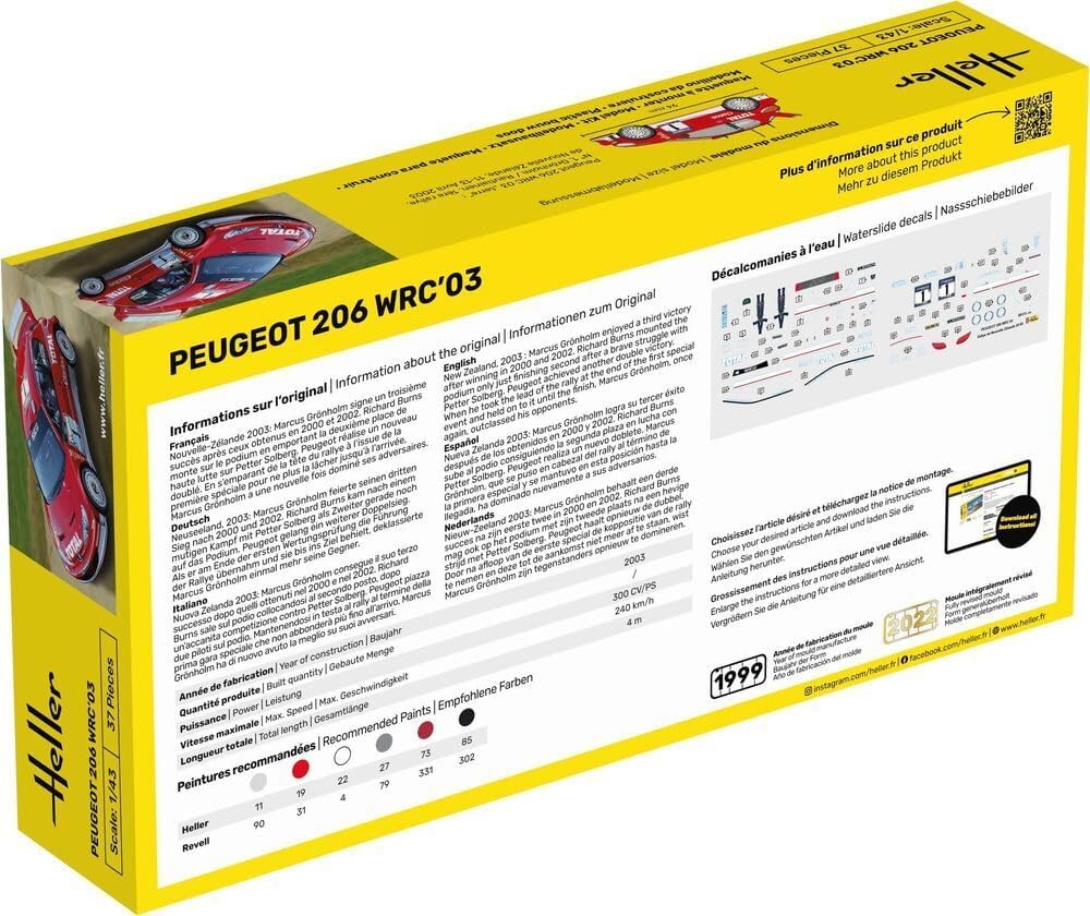 Heller - 1/43 Starter Kit Peugeot 206 WRC '03 (6/23) *