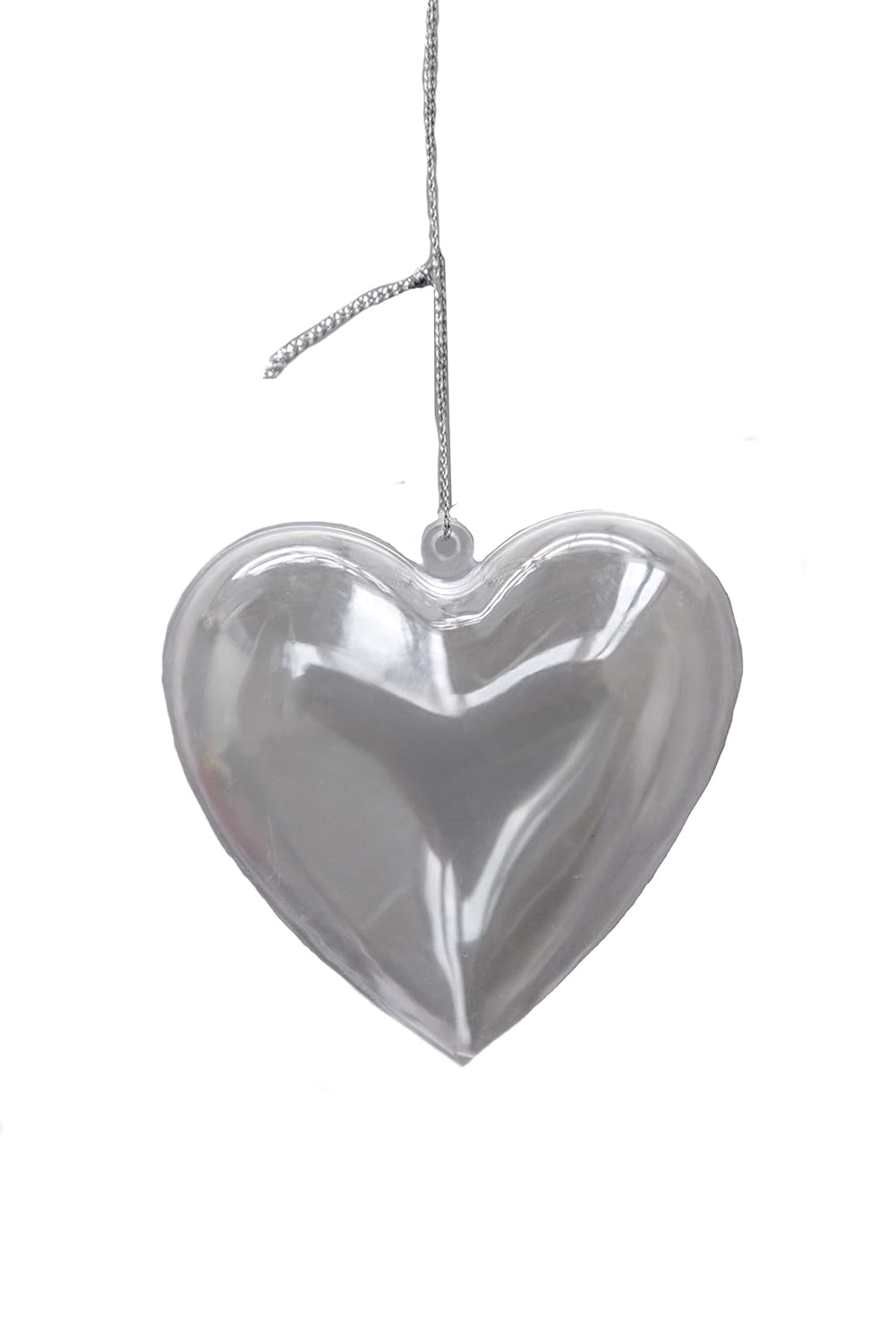 CLEAR HEART ORNAMENTS - PACK OF 12