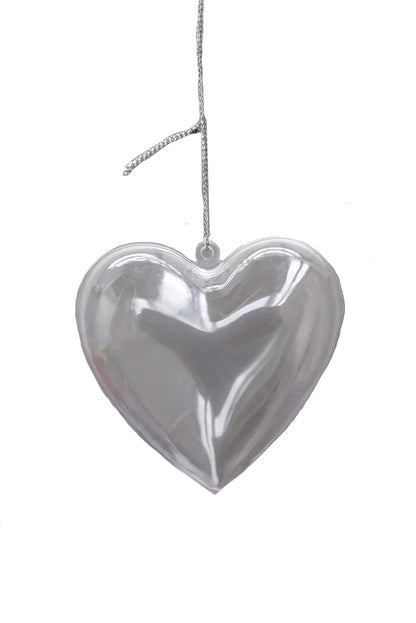 CLEAR HEART ORNAMENTS - PACK OF 12