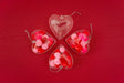 CLEAR HEART ORNAMENTS - PACK OF 12