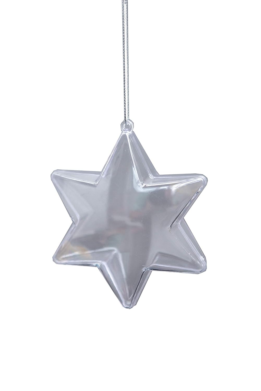 CLEAR STAR ORNAMENTS - PACK OF 12