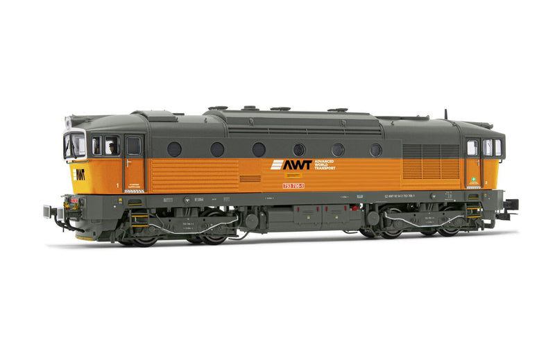 HR2928S AWT 4-axle Diesel Locomotive Class D7537 Orange Grey DCC Loco - Diesel