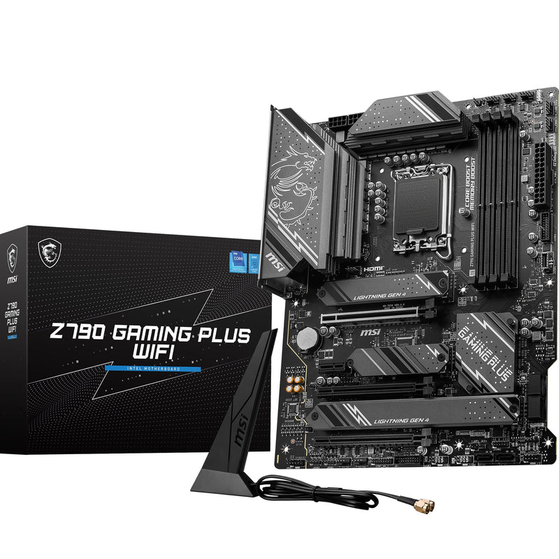 MSI Z790 GAMING PLUS WIFI Mainboard, ATX - Unterstützt Intel Core Prozessoren der 12., 13. und 14. Gen, LGA 1700 - DDR5 Memory Boost 7200+MHz/OC, 1 x PCIe 5.0 x16, 4 x M.2 Gen4, 2.5G LAN, Wi-Fi 6E