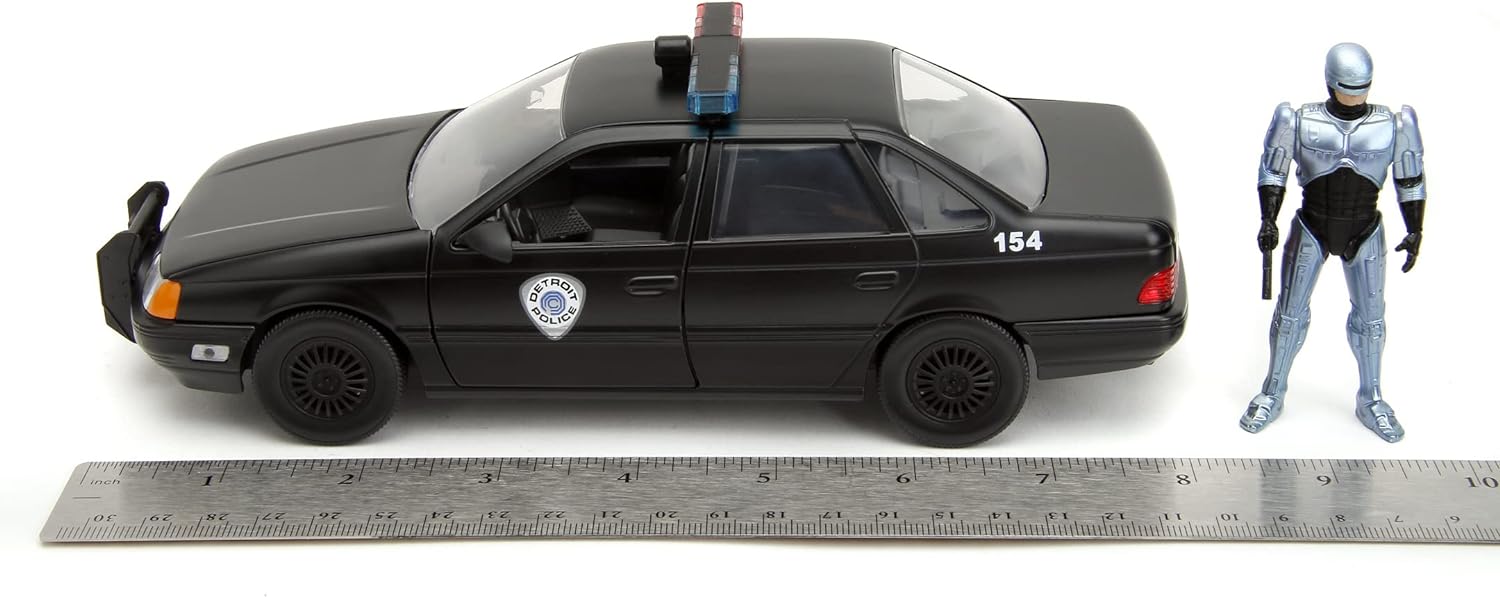 Jada ROBOCOP 1986 FORD TAURS 1:24 Die-Cast Car play or gift and for a collection for both Kids and Adults,Black