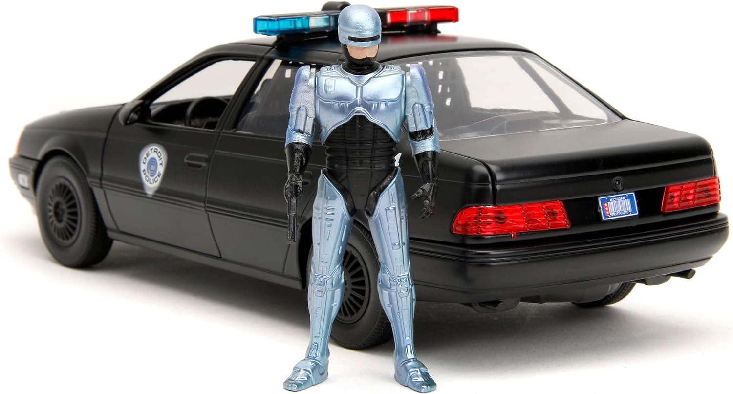 Jada ROBOCOP 1986 FORD TAURS 1:24 Die-Cast Car play or gift and for a collection for both Kids and Adults,Black