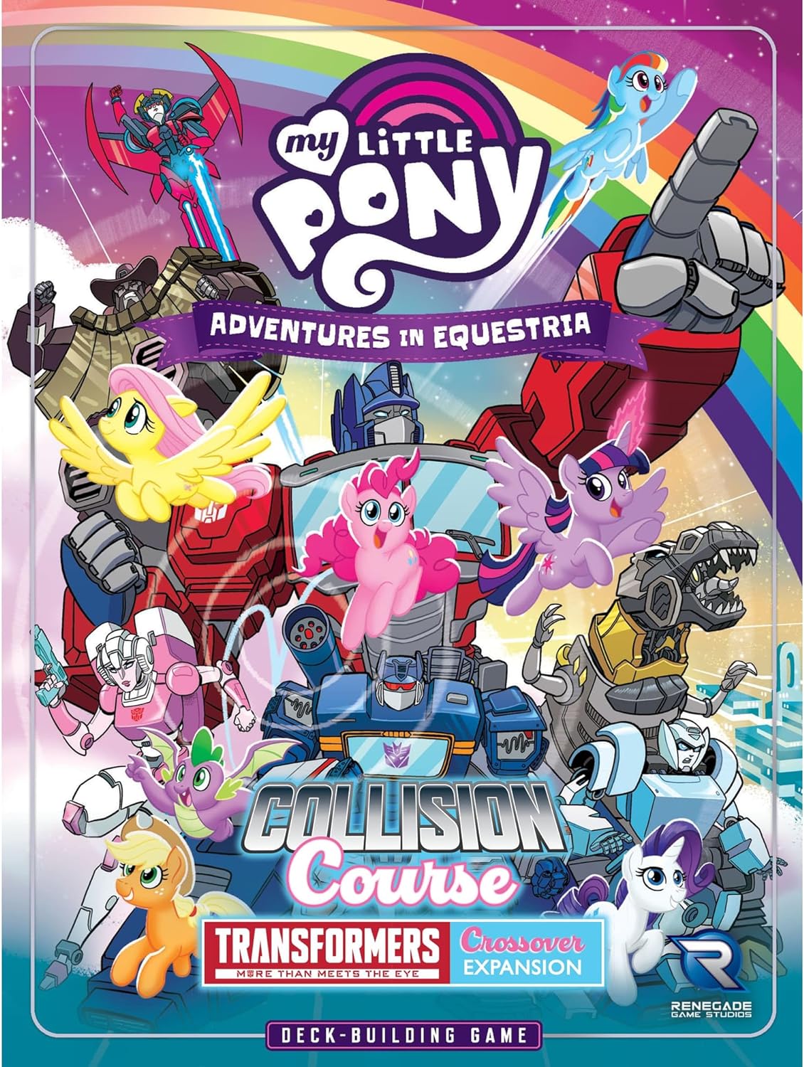 Renegade Game Studios | My Little Pony Adventures in Equestria: Collision Course A Transformers Crossover | Card Game | Ages 14+ | 1-4 Players | 75 Minutes Playing Time
