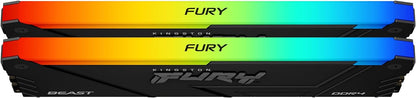 Kingston FURY Beast RGB 16GB 3200MT/s DDR4 CL16 DIMM (Kit of 2) Computer Memory KF432C16BB2AK2/16