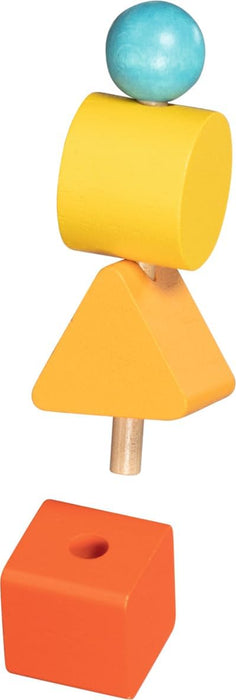 GOKI- Activity Motorikwürfel Beatbox aus Holz und Metall Juguetes para apilar y Encajar, Color Cubo de Juego Colorido con Sonidos, 14x14x24cm, AB 1 Jahr (59966