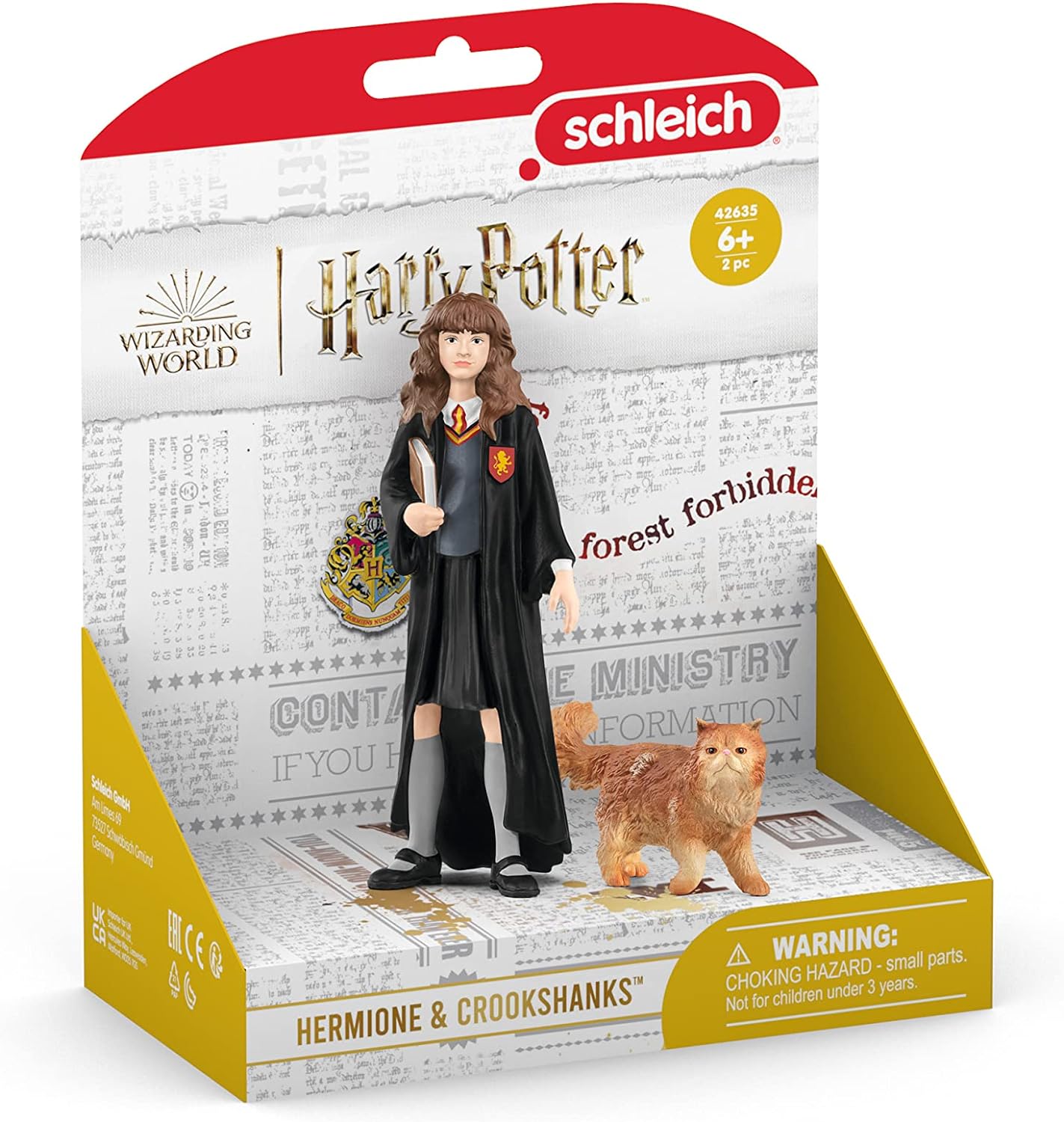 Schleich 42635 Hermione Granger & Crookshanks, a partir de 6 años, WIZARDING WORLD - figura, 3 x 3 x 10 cm