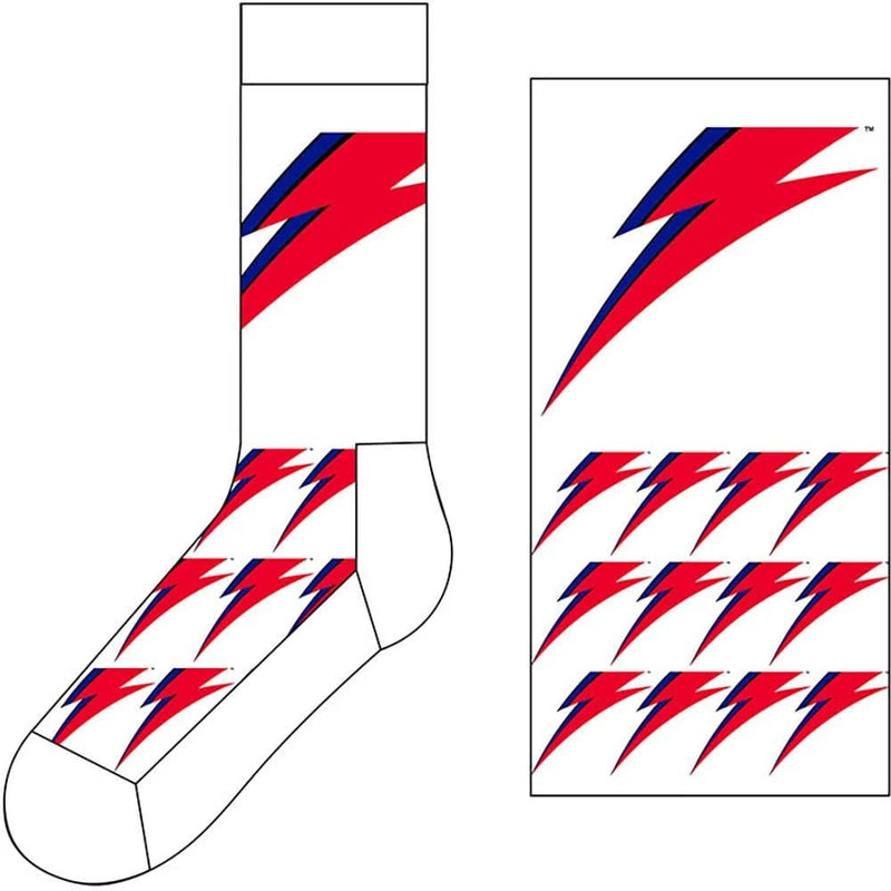David Bowie Calzini Flash Logo Nuovo Ufficiale Uomo Bianca (Uk Size 7-11) Size One Size, David Bowie Flash (US Men's Shoe Size 8-12) Socks White One Size White, David Bowie Calzini Flash Logo Nuovo Ufficiale Uomo Bianca (Uk Size 7-11) Size One Size