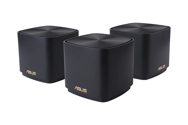 Zenwifi XD4 plus 3 pk black AX1800 Whole-Home Dual-band Mesh WiFi 6 System 3 pack Life-time free network security, parental controls, MU-MIMO support, Traditional QoS