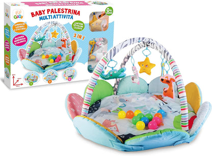 Teorema 67321 3-in-1 Multi-Activity Baby Gym Soft with Rattles and 12 Coloured Balls