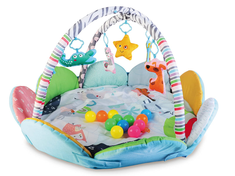 Teorema 67321 3-in-1 Multi-Activity Baby Gym Soft with Rattles and 12 Coloured Balls