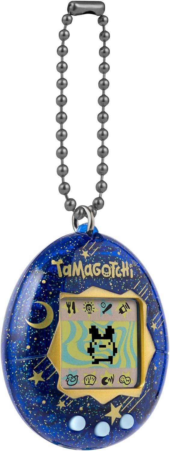 TAMAGOTCHI BandAI Original Starry Night Shell Original Cyber Pet 90s Adults and Kids Toy with Chain | Retro Virtual Pets are Great Boys and Girls Toys or Gifts for Ages 8+