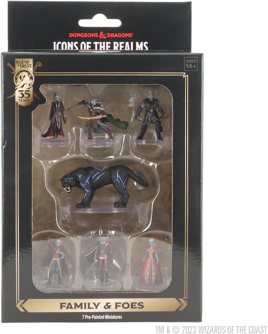 WizKids D&D The Legend of Drizzt 35th Anniversary Prepainted Miniatures Family & Foes Boxed Set