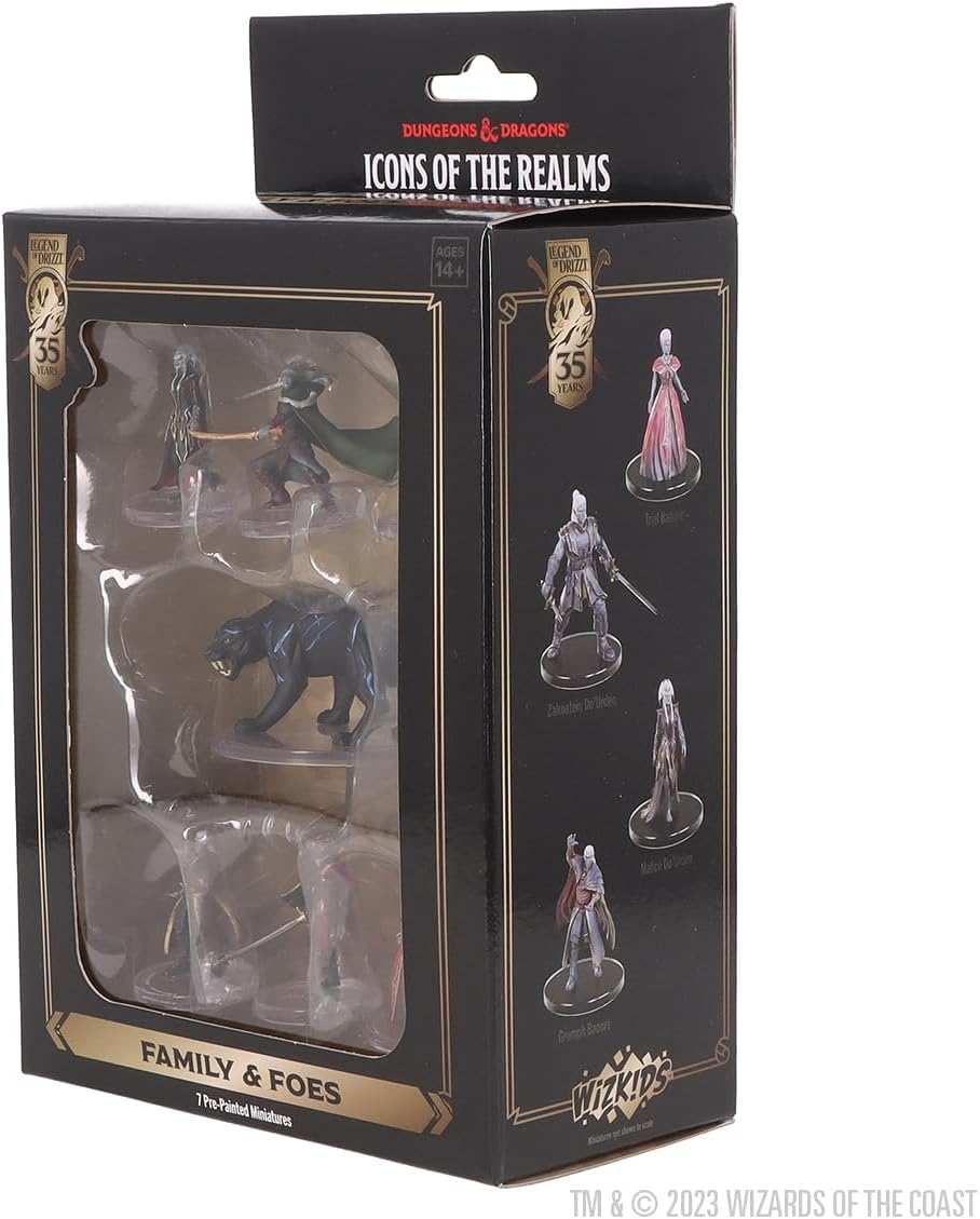 WizKids D&D The Legend of Drizzt 35th Anniversary Prepainted Miniatures Family & Foes Boxed Set