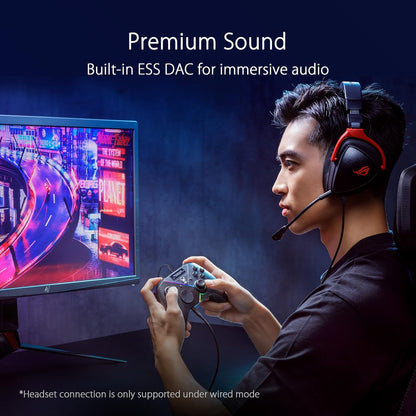 ASUS ROG Raikiri Pro PC Controller (OLED Display, einstellbare Trigger und Joystick, Aura RGB Beleuchtung, ESS DAC, 3,5-mm Kopfhörerbuchse, Stummschalttaste, USB-C, 2,4 GHz, Bluetooth