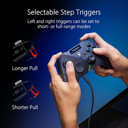 ASUS ROG Raikiri Pro PC Controller (OLED Display, einstellbare Trigger und Joystick, Aura RGB Beleuchtung, ESS DAC, 3,5-mm Kopfhörerbuchse, Stummschalttaste, USB-C, 2,4 GHz, Bluetooth