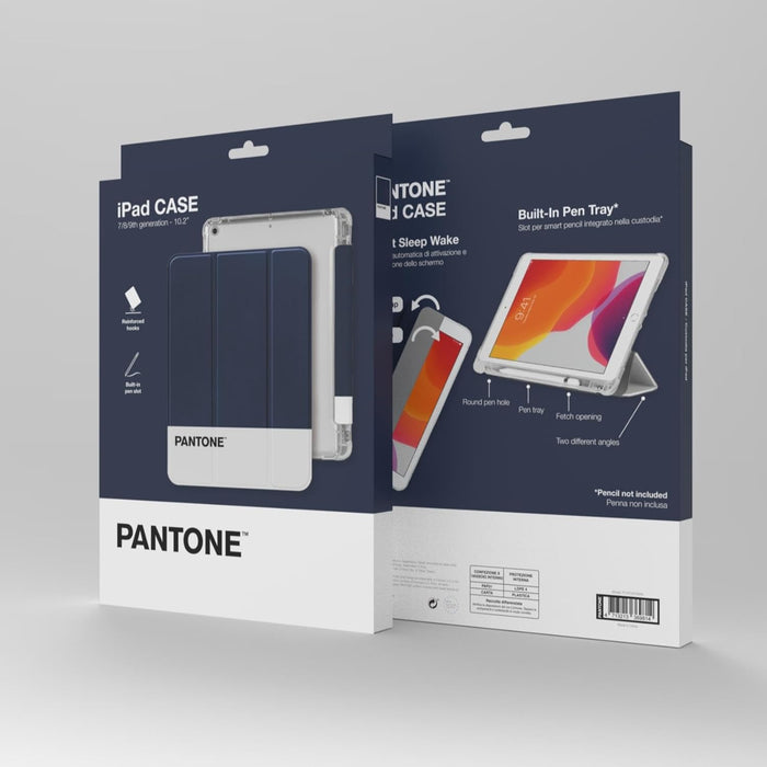 Celly Pantone Cover iPad 7/8/9Gen, Custodia Tablet Colorata, Protettiva, Cover Tablet con Design Elegante e Sottile, con Porta Penna, Adatta per Modelli iPad 10.2" 7-9 Generazione, Navy