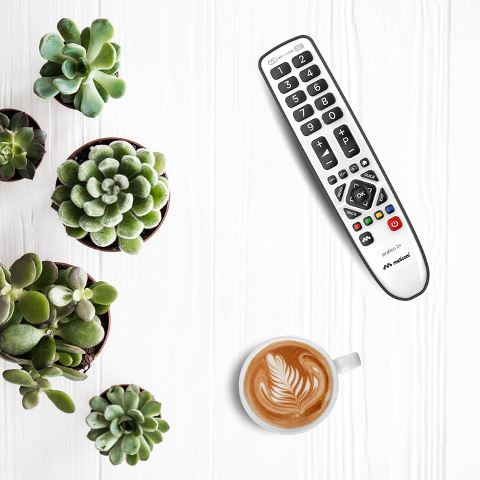 MELICONI Gumbody Practical 2+ Universal 2 in 1 Remote Control with Rubber Body Ideal for 1 TV and 1 External Decoder