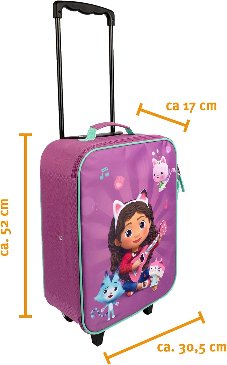 Undercover - Gabby's Dollhouse Children's Trolley - Spacious Main Compartment - Ideal Travel Companion - Adjustable and Fixable Telescopic Pole - Dimensions 46 x 32 x 16 cm, purple, Höhe: 46 cm