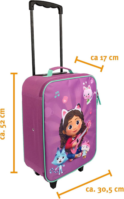 Undercover - Gabby's Dollhouse Children's Trolley - Spacious Main Compartment - Ideal Travel Companion - Adjustable and Fixable Telescopic Pole - Dimensions 46 x 32 x 16 cm, purple, Höhe: 46 cm