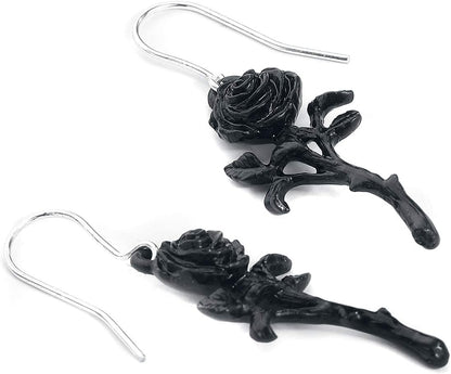 Alchemy Gothic El romance de la rosa negra Par de Pendientes