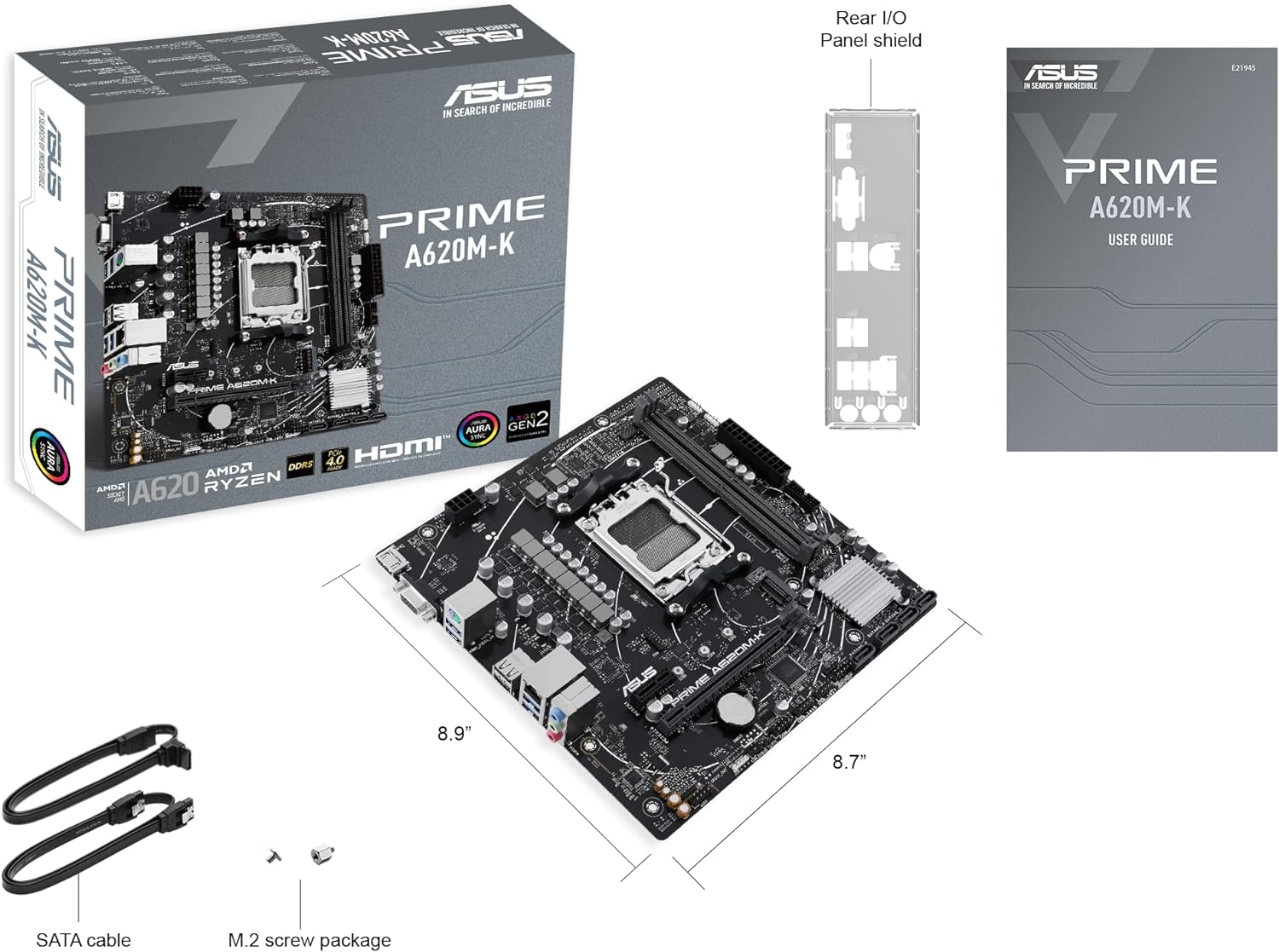 ASUS PRIME A620M-K (Socket AM5/A620/DDR5/S-ATA 6Gb/s/Micro ATX